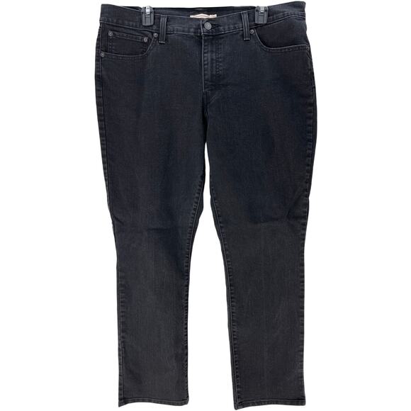 Levis Jeans Size 33 Black 414 Relaxed Straight Mid Rise Cotton Blend Capsule - Picture 1 of 7
